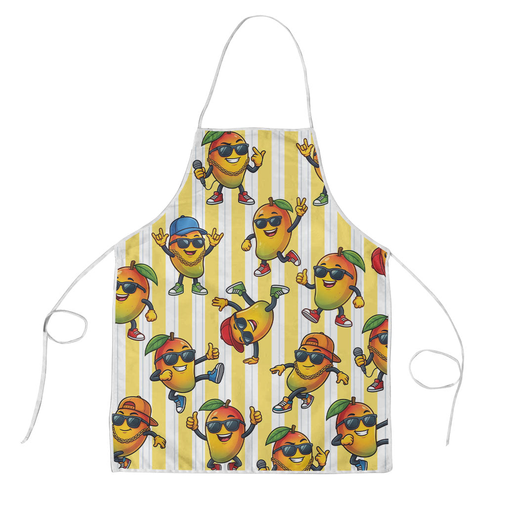 Funny Hawaii Mango Hip Hop Cartoon Apron Summer Beach Party LT19 Yellow - Polynesian Pride