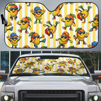 Funny Hawaii Mango Hip Hop Cartoon Auto Sun Shade Summer Beach Party