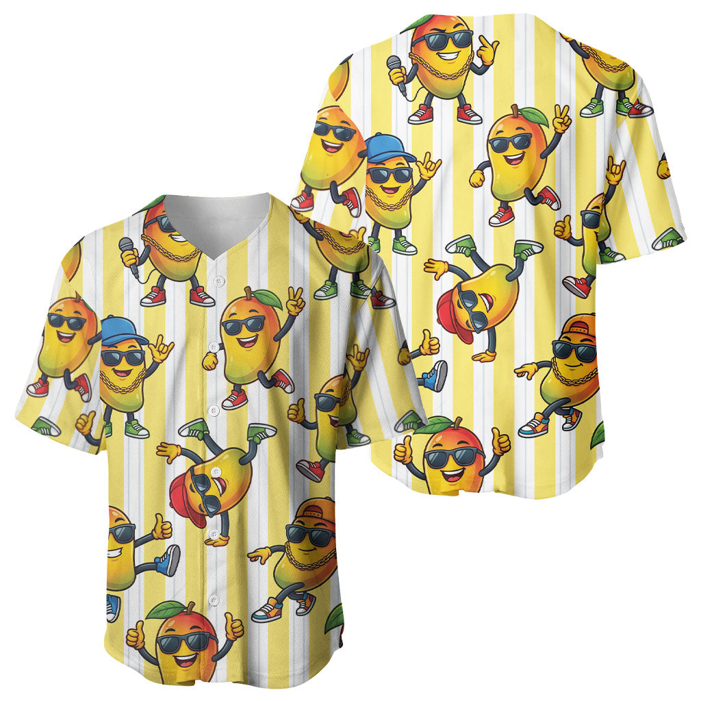Funny Hawaii Mango Hip Hop Cartoon Baseball Jersey Summer Beach Party