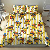 Funny Hawaii Mango Hip Hop Cartoon Bedding Set Summer Beach Party