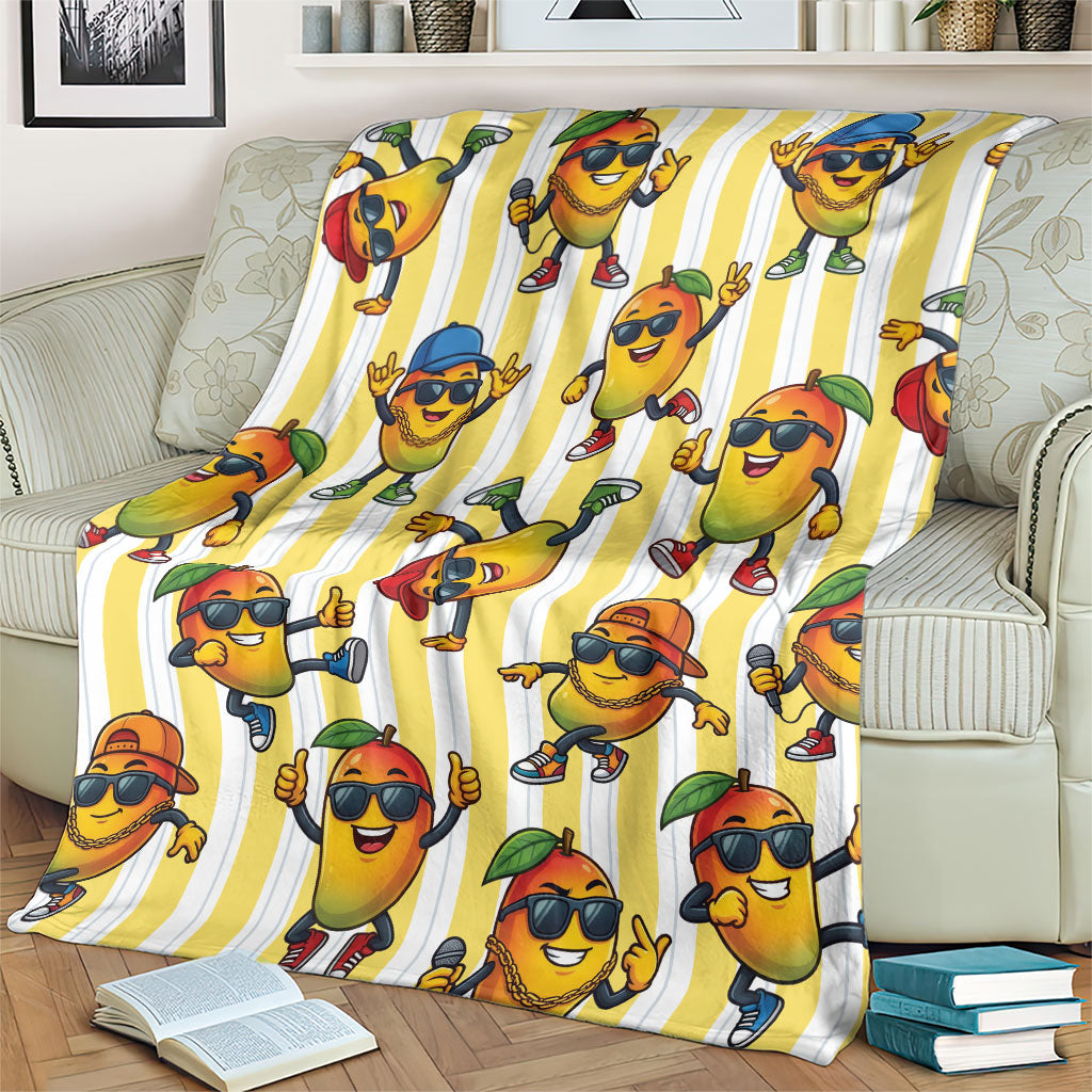 Funny Hawaii Mango Hip Hop Cartoon Blanket Summer Beach Party