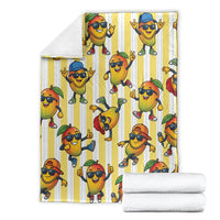 Funny Hawaii Mango Hip Hop Cartoon Blanket Summer Beach Party