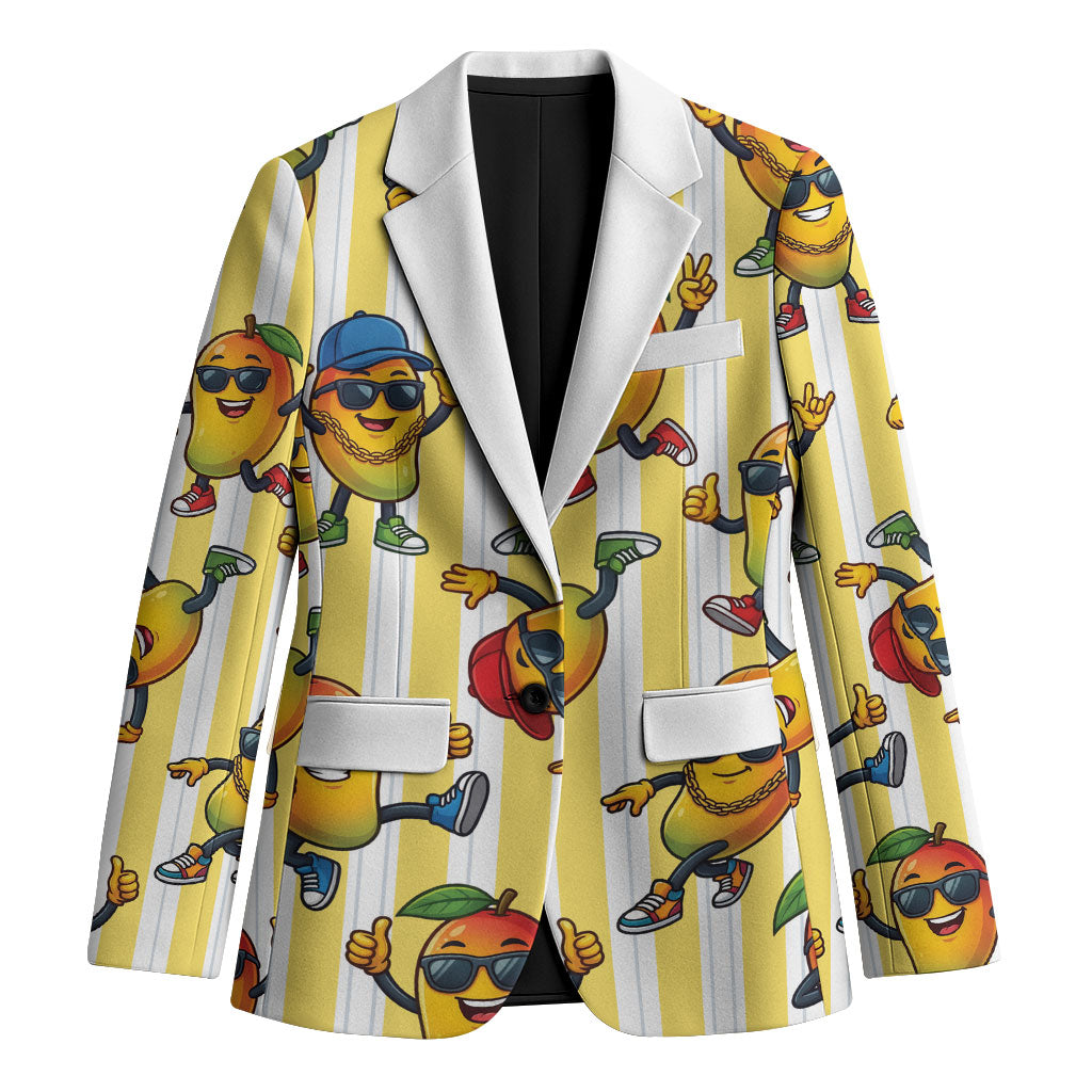 Funny Hawaii Mango Hip Hop Cartoon Blazer Summer Beach Party LT19 Unisex Yellow - Polynesian Pride