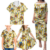 Funny Hawaii Mango Hip Hop Cartoon Family Matching Puletasi and Hawaiian Shirt Summer Beach Party LT19 - Polynesian Pride