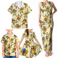 Funny Hawaii Mango Hip Hop Cartoon Family Matching Tank Maxi Dress and Hawaiian Shirt Summer Beach Party LT19 - Polynesian Pride