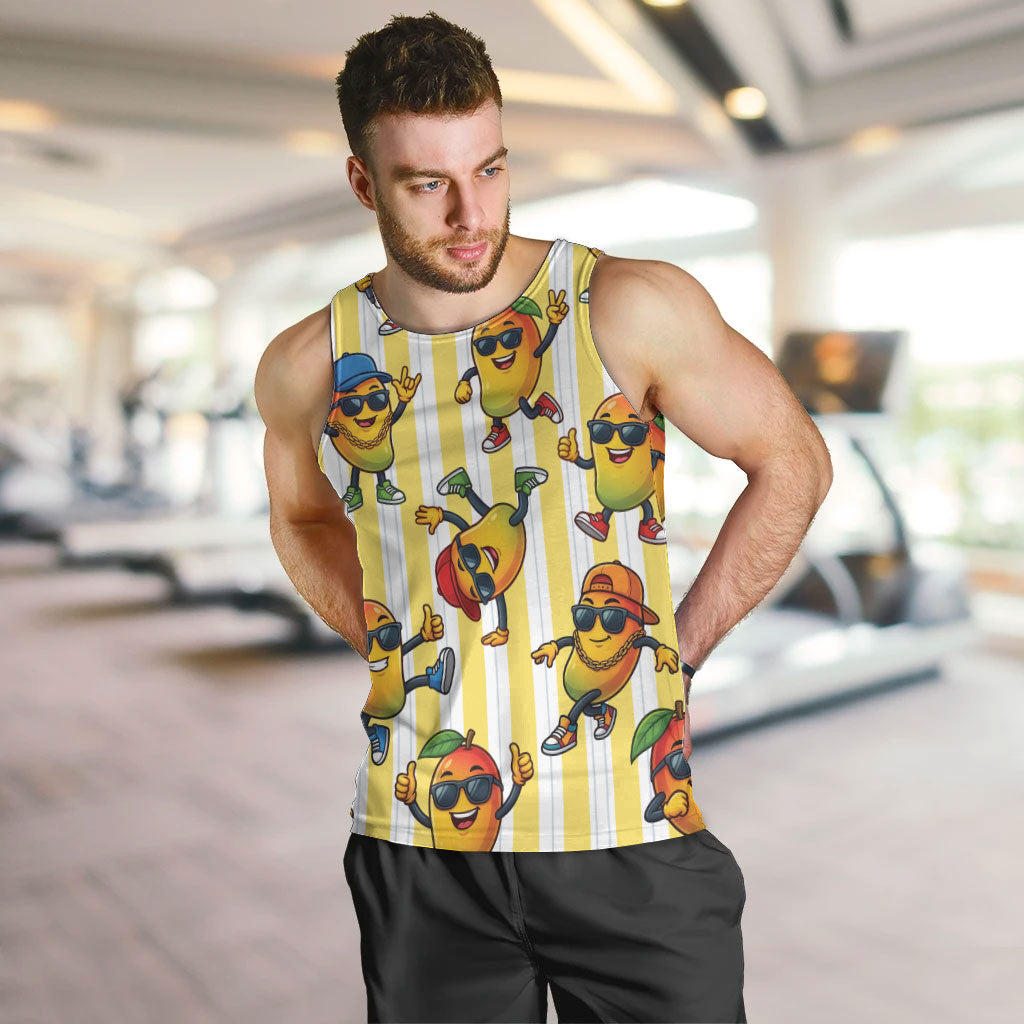 Funny Hawaii Mango Hip Hop Cartoon Men Tank Top Summer Beach Party