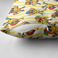 Funny Hawaii Mango Hip Hop Cartoon Pillow Cover Summer Beach Party