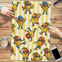 Funny Hawaii Mango Hip Hop Cartoon Puzzle Summer Beach Party