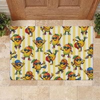 Funny Hawaii Mango Hip Hop Cartoon Rubber Doormat Summer Beach Party