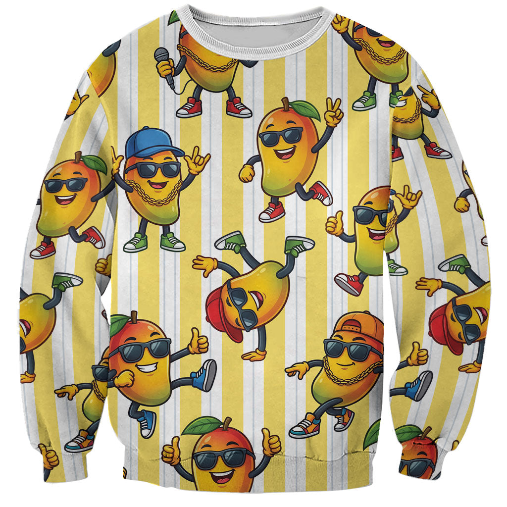 Funny Hawaii Mango Hip Hop Cartoon Sweatshirt Summer Beach Party