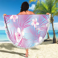 Pink Aloha Hawaiian Beach Blanket Tropical Flower Palm Leaf Pattern LT19 - Polynesian Pride