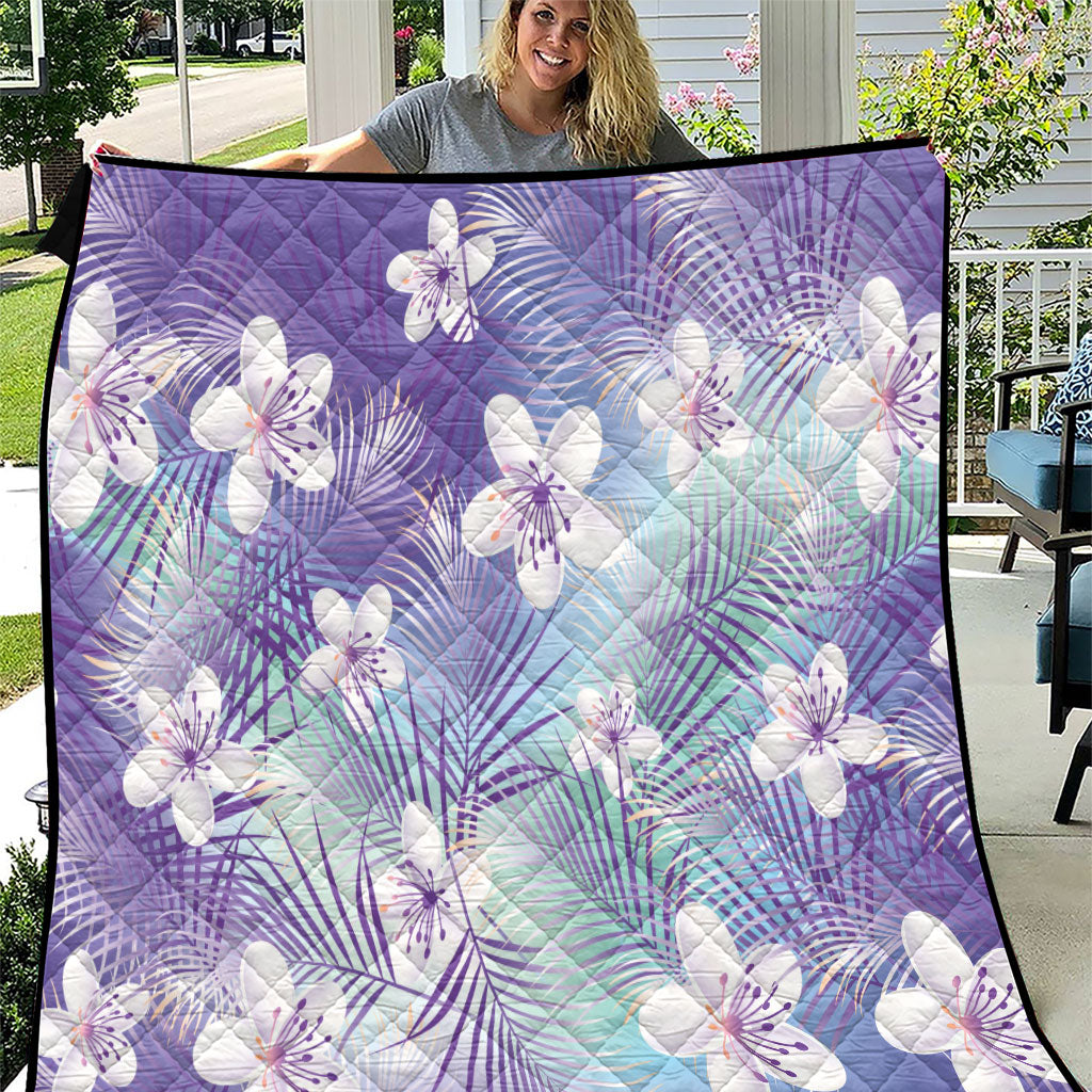 Purple Aloha Hawaiian Quilt Tropical Flower Palm Leaf Pattern LT19 Purple - Polynesian Pride