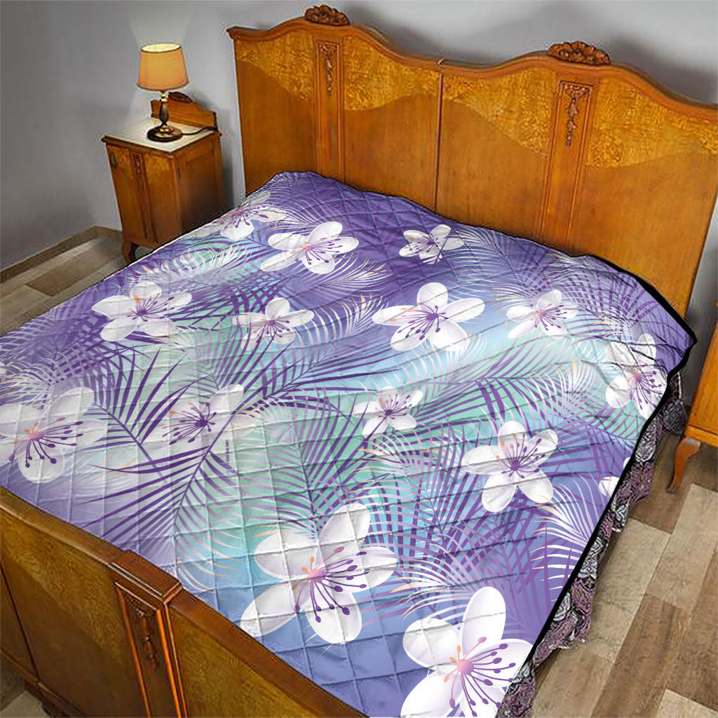 Purple Aloha Hawaiian Quilt Tropical Flower Palm Leaf Pattern LT19 - Polynesian Pride