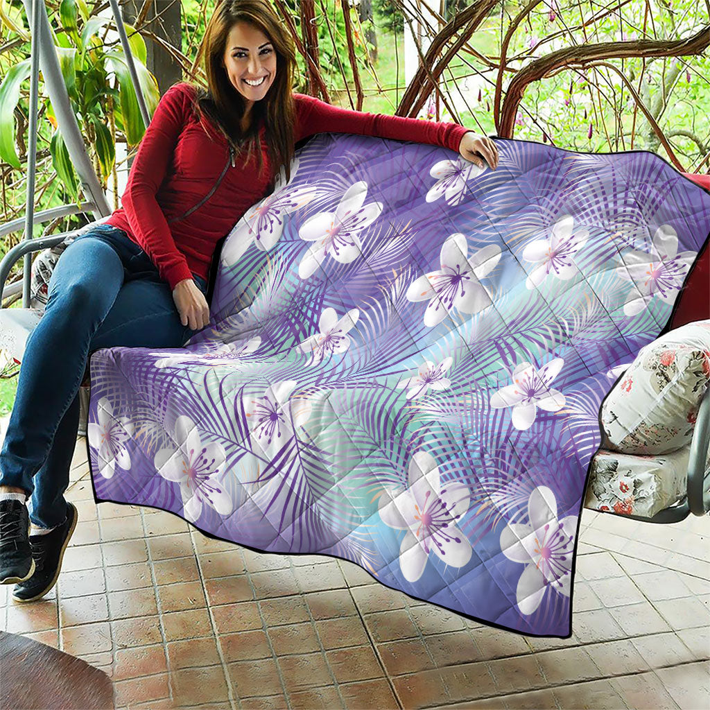 Purple Aloha Hawaiian Quilt Tropical Flower Palm Leaf Pattern LT19 - Polynesian Pride
