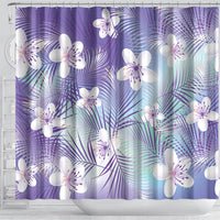 Purple Aloha Hawaiian Shower Curtain Tropical Flower Palm Leaf Pattern LT19 - Polynesian Pride