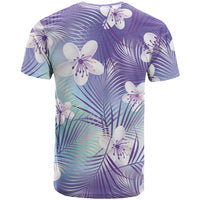 Purple Aloha Hawaiian T Shirt Tropical Flower Palm Leaf Pattern LT19 - Polynesian Pride