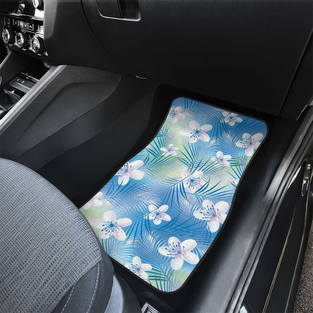 Blue Aloha Hawaiian Car Mats Tropical Flower Palm Leaf Pattern LT19 - Polynesian Pride