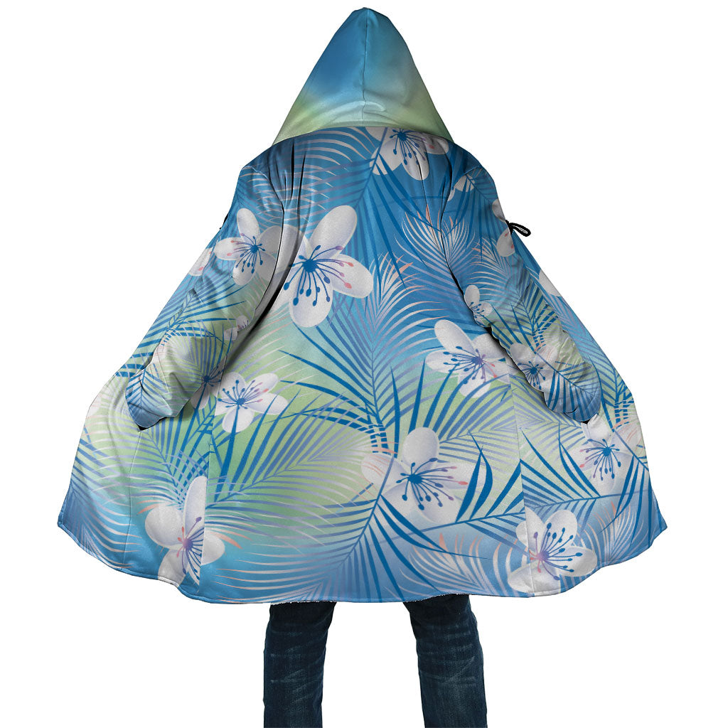 Blue Aloha Hawaiian Cloak Tropical Flower Palm Leaf Pattern LT19 Unisex Blue - Polynesian Pride