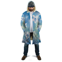 Blue Aloha Hawaiian Cloak Tropical Flower Palm Leaf Pattern LT19 - Polynesian Pride