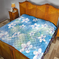 Blue Aloha Hawaiian Quilt Tropical Flower Palm Leaf Pattern LT19 - Polynesian Pride