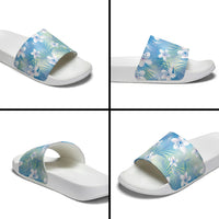Blue Aloha Hawaiian Slide Sandals Tropical Flower Palm Leaf Pattern LT19 - Polynesian Pride
