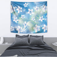 Blue Aloha Hawaiian Tapestry Tropical Flower Palm Leaf Pattern LT19 - Polynesian Pride