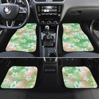 Green Aloha Hawaiian Car Mats Tropical Flower Palm Leaf Pattern LT19 Set 4pcs Green - Polynesian Pride