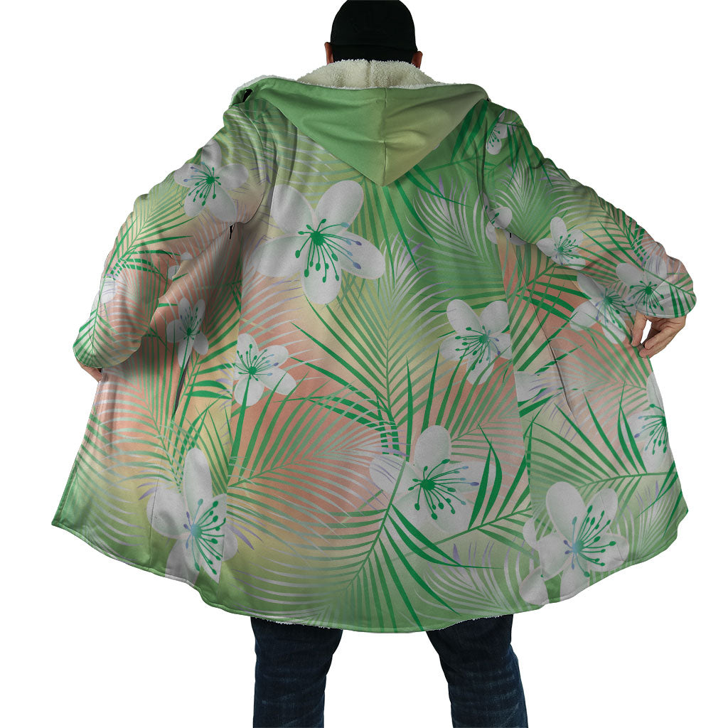 Green Aloha Hawaiian Cloak Tropical Flower Palm Leaf Pattern LT19 - Polynesian Pride