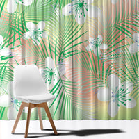 Green Aloha Hawaiian Window Curtain Tropical Flower Palm Leaf Pattern LT19 - Polynesian Pride