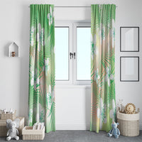 Green Aloha Hawaiian Window Curtain Tropical Flower Palm Leaf Pattern LT19 - Polynesian Pride