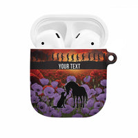 Personalised ANZAC Day AirPods Case Remembering the Animals of War LT19 Purple - Polynesian Pride