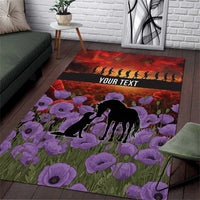 Personalised ANZAC Day Area Rug Remembering the Animals of War