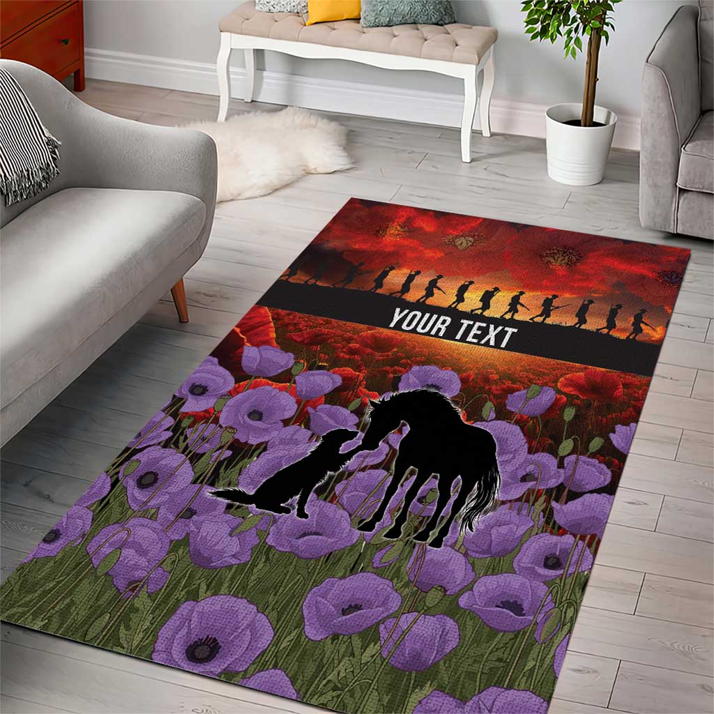 Personalised ANZAC Day Area Rug Remembering the Animals of War