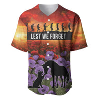Personalised ANZAC Day Baseball Jersey Remembering the Animals of War LT19 Purple - Polynesian Pride