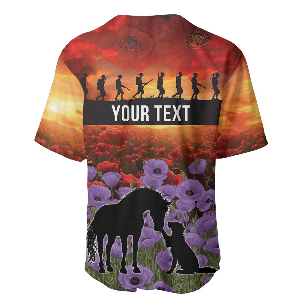 Personalised ANZAC Day Baseball Jersey Remembering the Animals of War LT19 - Polynesian Pride