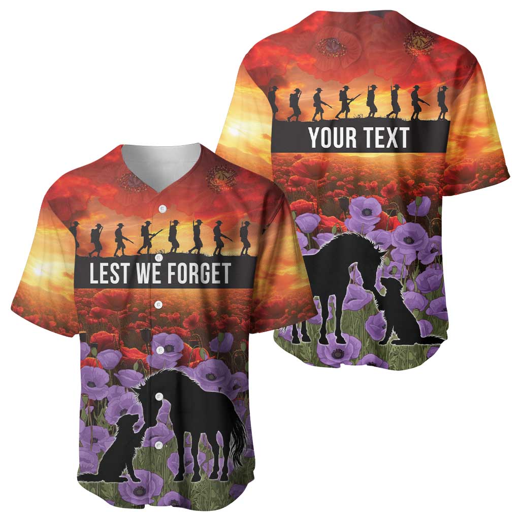 Personalised ANZAC Day Baseball Jersey Remembering the Animals of War LT19 - Polynesian Pride