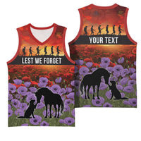 Personalised ANZAC Day Basketball Jersey Remembering the Animals of War LT19 - Polynesian Pride