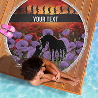 Personalised ANZAC Day Beach Blanket Remembering the Animals of War LT19 - Polynesian Pride
