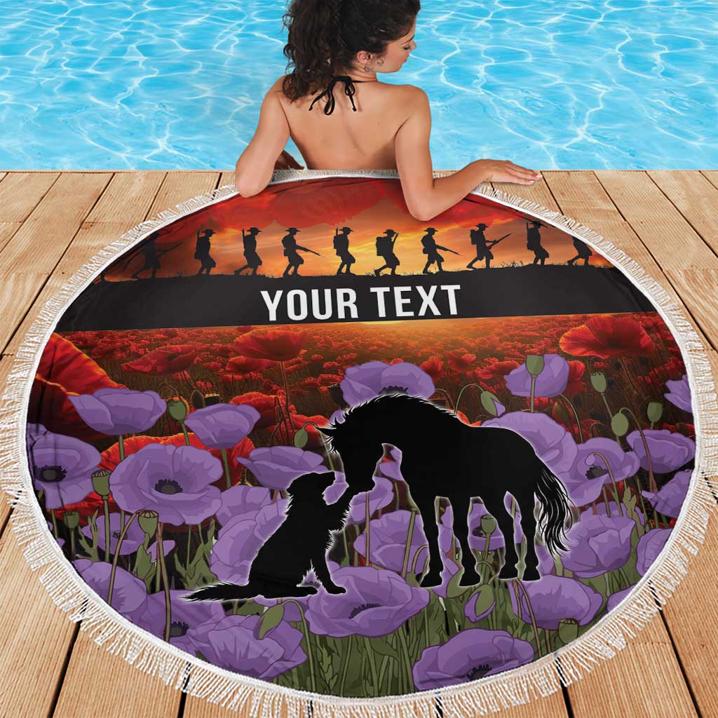 Personalised ANZAC Day Beach Blanket Remembering the Animals of War LT19 - Polynesian Pride