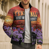 Personalised ANZAC Day Bomber Puffer Jacket Remembering the Animals of War LT19 - Polynesian Pride