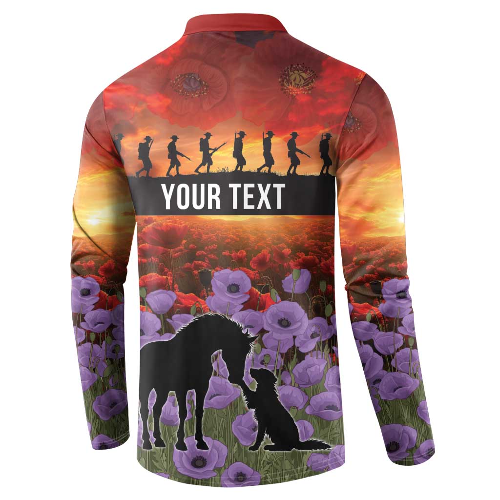 Personalised ANZAC Day Button Sweatshirt Remembering the Animals of War LT19 - Polynesian Pride