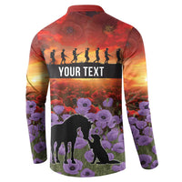 Personalised ANZAC Day Button Sweatshirt Remembering the Animals of War LT19 - Polynesian Pride