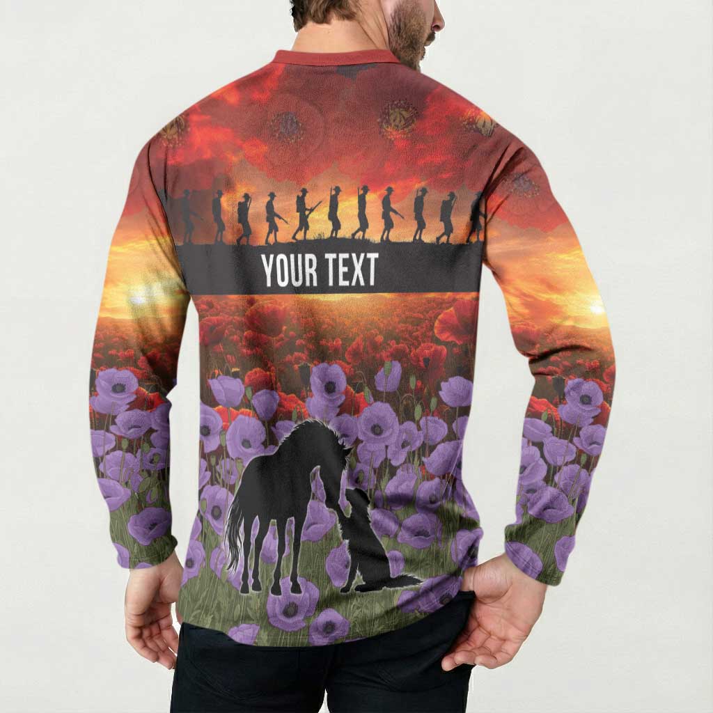 Personalised ANZAC Day Button Sweatshirt Remembering the Animals of War LT19 - Polynesian Pride
