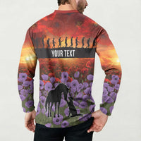 Personalised ANZAC Day Button Sweatshirt Remembering the Animals of War LT19 - Polynesian Pride