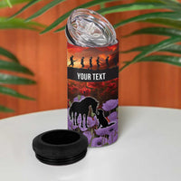 Personalised ANZAC Day 4 in 1 Can Cooler Tumbler Remembering the Animals of War LT19 - Polynesian Pride