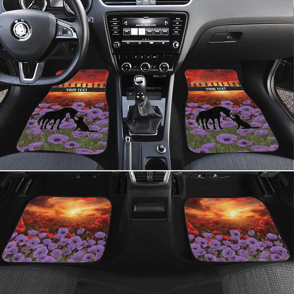 Personalised ANZAC Day Car Mats Remembering the Animals of War LT19 Set 4pcs Purple - Polynesian Pride