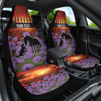 Personalised ANZAC Day Car Seat Cover Remembering the Animals of War LT19 One Size Purple - Polynesian Pride