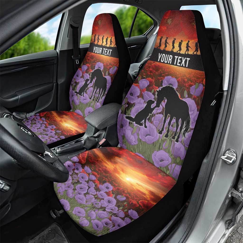 Personalised ANZAC Day Car Seat Cover Remembering the Animals of War LT19 - Polynesian Pride