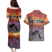 Personalised ANZAC Day Couples Matching Puletasi and Hawaiian Shirt Remembering the Animals of War LT19 - Polynesian Pride