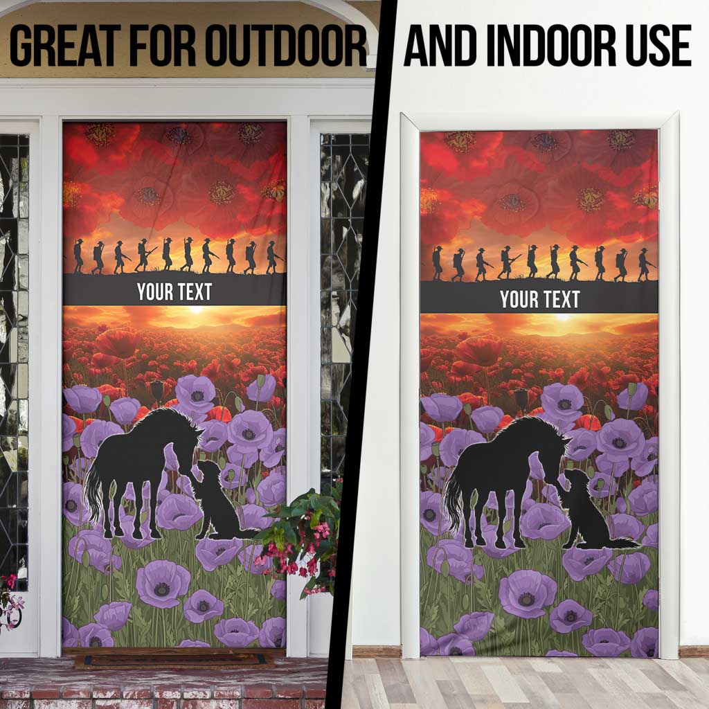 Personalised ANZAC Day Door Cover Remembering the Animals of War LT19 - Polynesian Pride